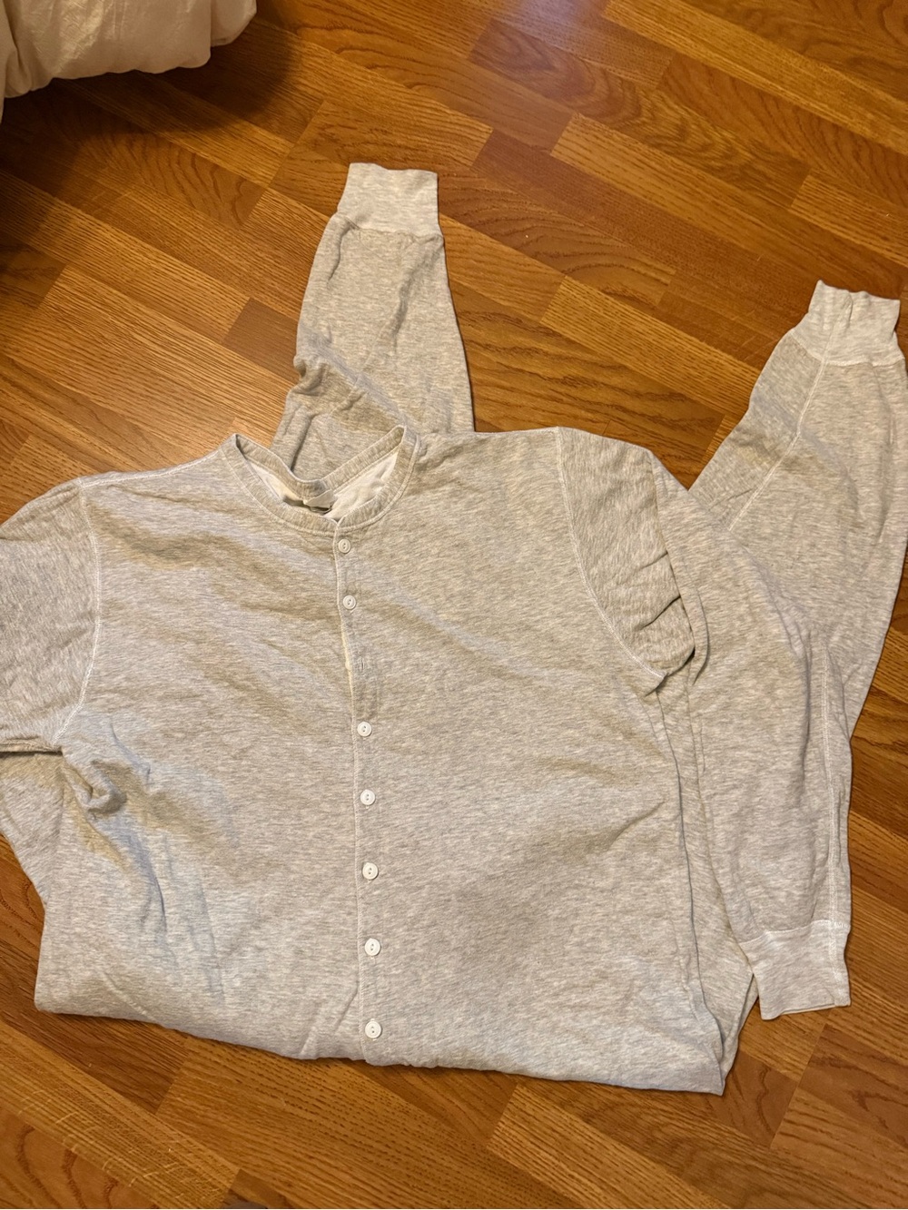 Vintage 70s 80s L.L. Bean Two-Layer Wool Blend Union Suit XL Gray Long Johns